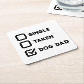 Simple Funny Checkbox Single, Take, Dog dad Vierkante Kartonnen Onderzetter (Schuin)
