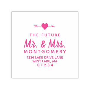 Simple Future Mr. en mevrouw Heart Return-adres Zelfinktende Stempel
