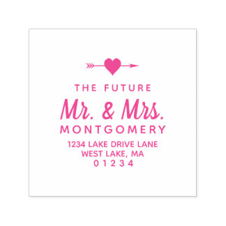 Simple Future Mr & Mrs Heart Retouradres Zelfinktende Stempel