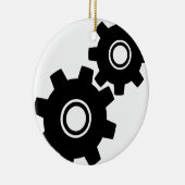 SImple Gears Cogs Keramisch Ornament (Rechts)