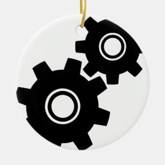 SImple Gears Cogs Keramisch Ornament