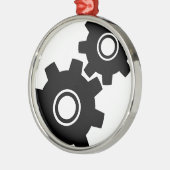 SImple Gears Cogs Metalen Ornament (Links)