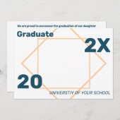 Simple Geometric Photo Afstuderen Invitation Kaart (Voorkant / Achterkant)