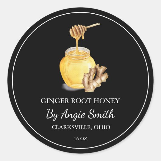 Simple Ginger Root Infused Honey Label (Voorkant)