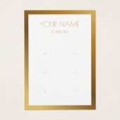 Simple gold border earring display card (Devant)