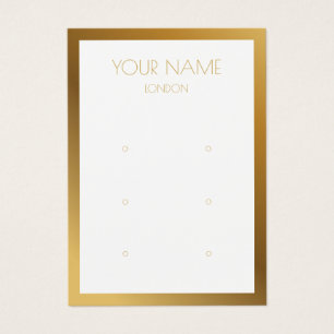 Simple gold border earring display card