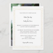 Simple Gold Borders Bruiloft uitnodiging (Voorkant / Achterkant)