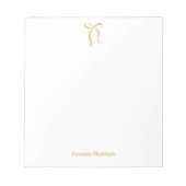Simple Gold Bow Script Custom Name Script Notitieblok (Voorkant)
