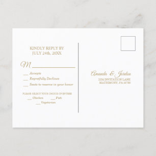 Simple Gold Calligraphy Response Briefkaart