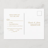Simple Gold Calligraphy Response Briefkaart (Achterkant)