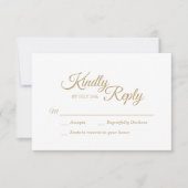 Simple Gold Calligraphy Response Kaart (Voorkant)