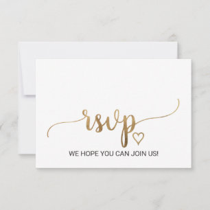 Simple Gold Calligraphy Song Request RSVP Card