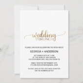 Simple Gold Calligraphy Wedding Brunch Kaart (Voorkant)