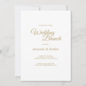 Simple Gold Calligraphy Wedding Brunch Kaart (Voorkant)