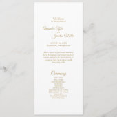 Simple Gold Calligraphy Wedding Program Programma (Voorkant)
