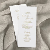 Simple Gold Calligraphy Wedding Programme