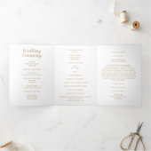 Simple Gold Calligraphy Wedding Programme (Intérieur)