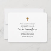 Simple Gold Cross Confirmation Carte de remercieme (Devant)