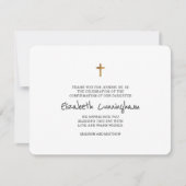 Simple Gold Cross Confirmation Carte de remercieme (Devant)