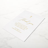 Simple Gold Cross Sympathy Carte de remerciements (Rotation)