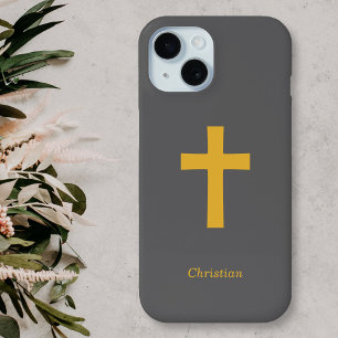 Simple Gold Cross Zwart