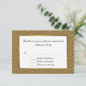 Simple Gold Elegance Wedding Carte de réponse RSVP (Debout devant)