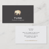 Simple Gold Foil Look Elephant Black Carte de visi (Devant / Derrière)
