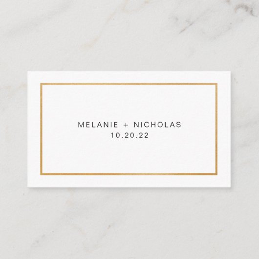 Simple Gold Frame mariage RSVP carte en ligne (Dos)