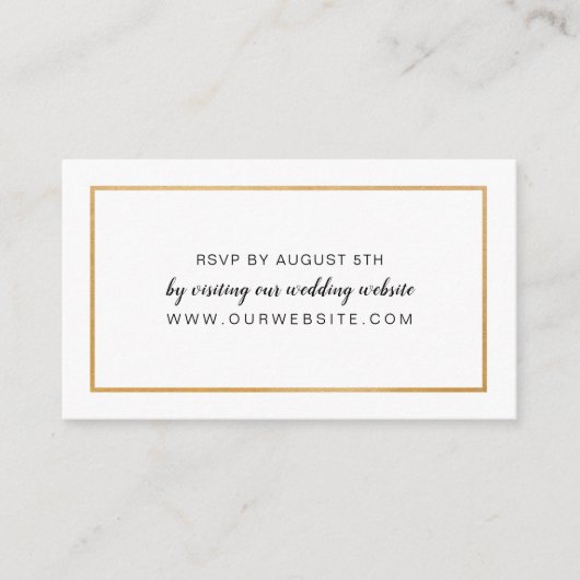 Simple Gold Frame mariage RSVP carte en ligne (Devant)