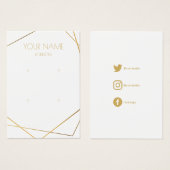 Simple gold geometric earring display card (Devant & derrière)