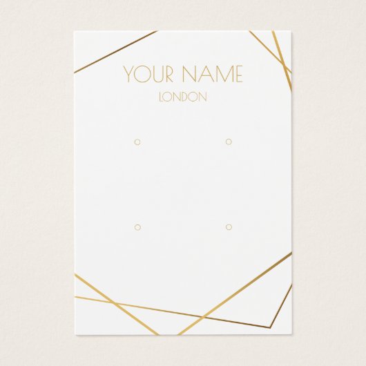 Simple gold geometric earring display card (Devant)