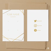 Simple gold geometric earring display card