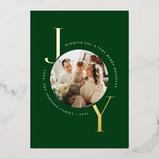 Simple Gold Joy Folie Uitnodiging (Voorkant)