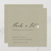 SIMPLE GOLD KRAFT HEART SCRIPT MARIAGE MERCI (Devant / Derrière)