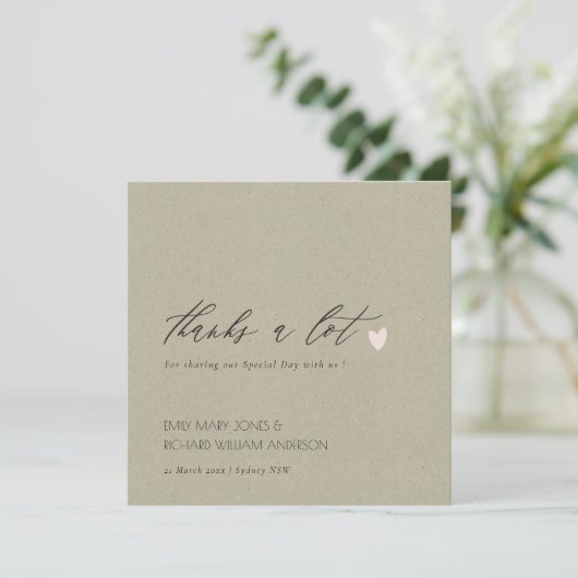 SIMPLE GOLD KRAFT HEART SCRIPT MARIAGE MERCI (Debout devant)