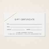 Simple Gold Lines Modern Business Certificat cadea (Dos)