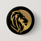 Simple Gold Lion Leo-Logo Ronde Button 5,7 Cm (Voorkant)