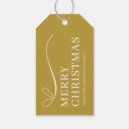 Simple gold modern Merry Christmas Cadeaulabel (Voorkant)