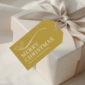 Simple gold modern Merry Christmas Cadeaulabel