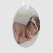 Simple Gold Photo First Christmas Elegant Baby (devant)