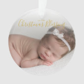 Simple Gold Photo First Christmas Elegant Baby (devant)