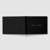 Simple Gold Script Black Wedding Guest Book (Complet)