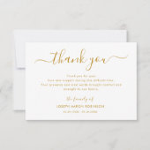 Simple Gold Script Funeral Merci note (Devant)