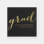 Simple Gold Script in zwart | Afstuderen servetten (Voorkant)