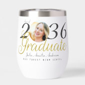 Simple Gold Script Mode One Photo Graduation (Arrière)