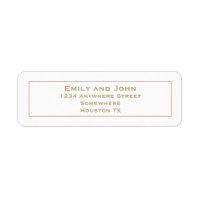 Simple Gold Typografie en Lijst Retouradres