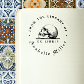 Simple Gothic Skull  Script Library Boek Rubberstempel