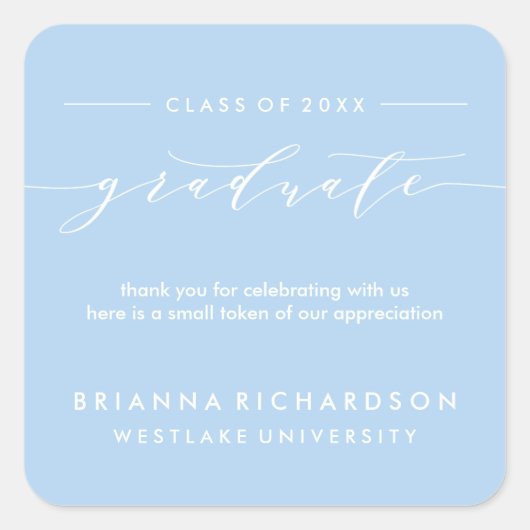 SIMPLE GRADUATE CALLIGRAPHIE | AUTOCOLLANT MERCI (Devant)