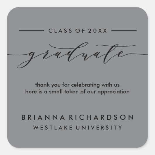 SIMPLE GRADUATE CALLIGRAPHIE | AUTOCOLLANT MERCI (Devant)