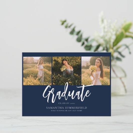 Simple Graduation 2025 Script Photos Faire-part (Debout devant)